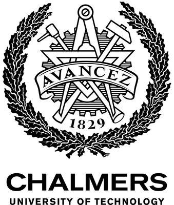A semi circle of leaves surrounds the word Avancez 1829 and sits above the words Chalmers University of Technology